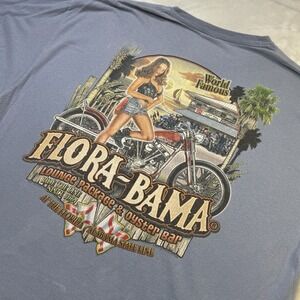 Vintage Flora-Bama Comfort Colors XXL Graphic T Shirt Beach Biker Blue USA Bar